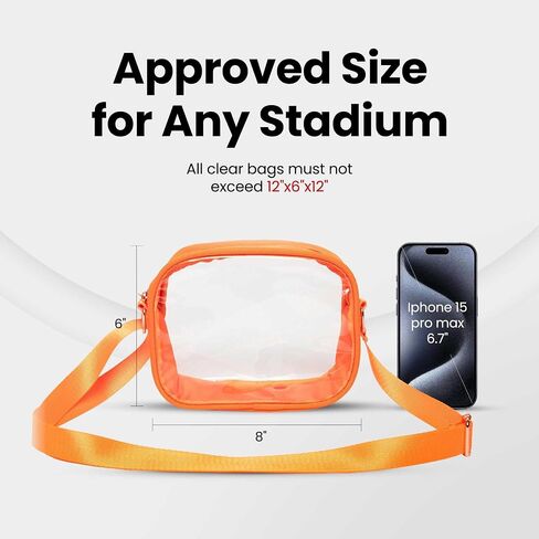 Clear Bag for Stadium Events – Stadium Approved Purse for Women, Durable Waterproof PVC, Adjustable Strap for Concerts in Saudi Arabia
