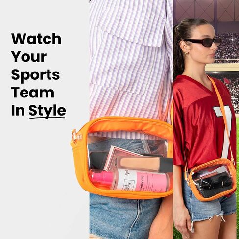 Clear Bag for Stadium Events – Stadium Approved Purse for Women, Durable Waterproof PVC, Adjustable Strap for Concerts in Saudi Arabia