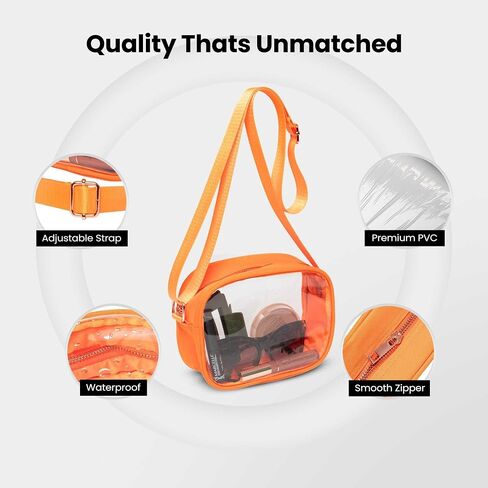 Clear Bag for Stadium Events – Stadium Approved Purse for Women, Durable Waterproof PVC, Adjustable Strap for Concerts in Saudi Arabia