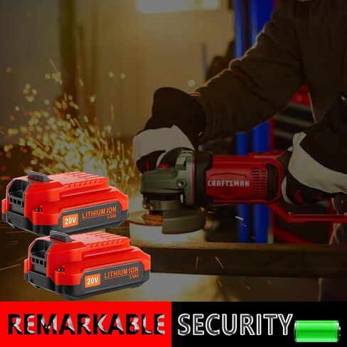 2PACK 20V MAX Battery 6Ah Replacement for Craftsman V20 Battery CMCB206 CMCB205 CMCB204 CMCB202, for All V20* Cordless Tools CMCD700C1 CMCK700D2 CMCV002B CMCG400B CMCS600B CMCK401D2 CMCL020B in Kuwait