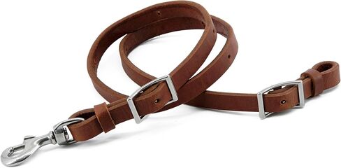 Jeereal Heavy Oil Harness Leather Horse Tie Down Strap - Made with Heavy Oil Weighted Harnness Leather, Stainless Steel Hardware, 3/4"x40" (Oil-Tanned | Coffee) in Saudi Arabia