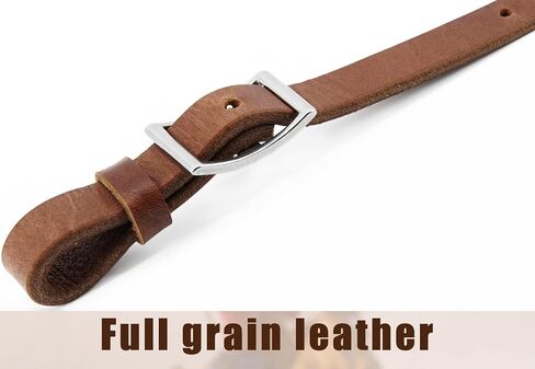 Jeereal Heavy Oil Harness Leather Horse Tie Down Strap - Made with Heavy Oil Weighted Harnness Leather, Stainless Steel Hardware, 3/4"x40" (Oil-Tanned | Coffee) in Saudi Arabia