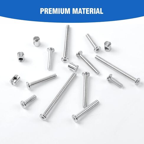 Crib Screws,28Sets Baby Bed Crib Screws Hardware Replacement Kit,Bunk Bed Bolts Hex Socket Cap Screws Bolt with Barrel Nuts/Wrenches for Beds Furniture Headboards M6x20mm/30mm/40mm/50mm/60mm/70mm/80mm in Kuwait