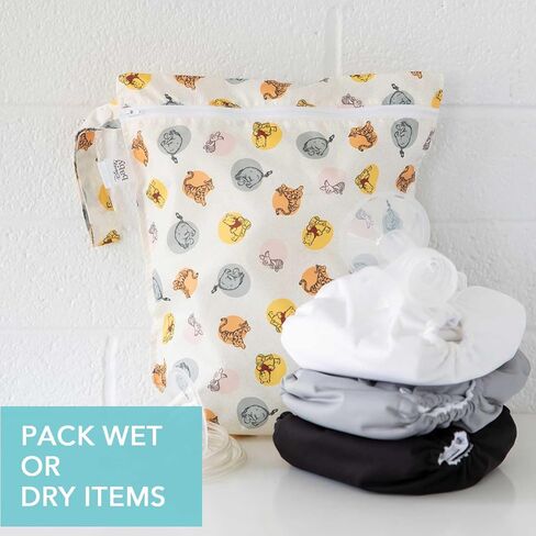 Bumkins Waterproof Wet Bag for Baby, Travel, Swim Suit, Cloth Diapers, Pump Parts, Pool, Gym Clothes, Toiletry, Strap to Stroller, Daycare, Zipper Bag, Wetdry Packing, Hello Kitty and Friends in Kuwait