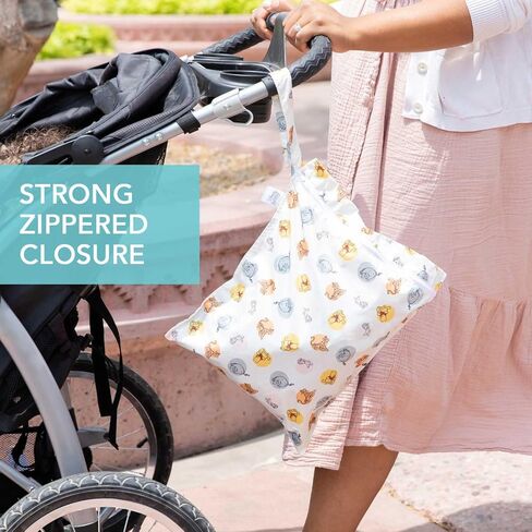 Bumkins Waterproof Wet Bag for Baby, Travel, Swim Suit, Cloth Diapers, Pump Parts, Pool, Gym Clothes, Toiletry, Strap to Stroller, Daycare, Zipper Bag, Wetdry Packing, Hello Kitty and Friends in Kuwait
