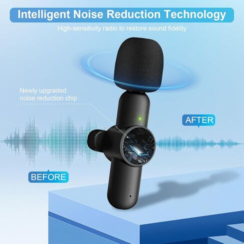 3 in 1 Mini Microphone,Wireless Lavalier Microphones for iPhone Android Camera USB-C,2.4G Ultra-Low Delay,Noise Reduction,Microphone Video Recording, Live Streaming, Youtube, TikTok, Vlog(3 Pc) in Saudi Arabia