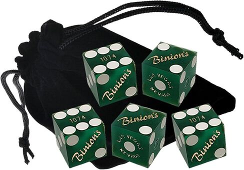 نرد كازينو لاس فيغاس الأصلي من Binion مطابق للأرقام التسلسلية 19 مم مجموعة عصا كاملة من 5 قطع Di Craps يمكن لعبها على الطاولة in Kuwait