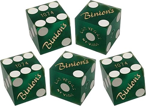نرد كازينو لاس فيغاس الأصلي من Binion مطابق للأرقام التسلسلية 19 مم مجموعة عصا كاملة من 5 قطع Di Craps يمكن لعبها على الطاولة in Kuwait