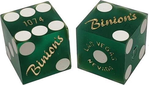 نرد كازينو لاس فيغاس الأصلي من Binion مطابق للأرقام التسلسلية 19 مم مجموعة عصا كاملة من 5 قطع Di Craps يمكن لعبها على الطاولة in Kuwait