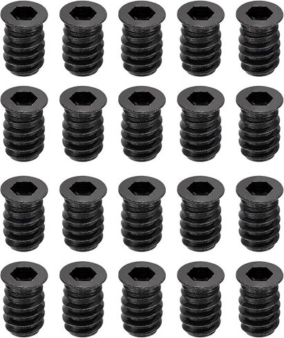 uxcell 50Pcs Threaded Inserts, M6-1x17 Zinc Plated Carbon Steel Hex Socket Drive Screw-in Nut Threaded Inserts for Wood Working Tools and Accessories in Saudi Arabia