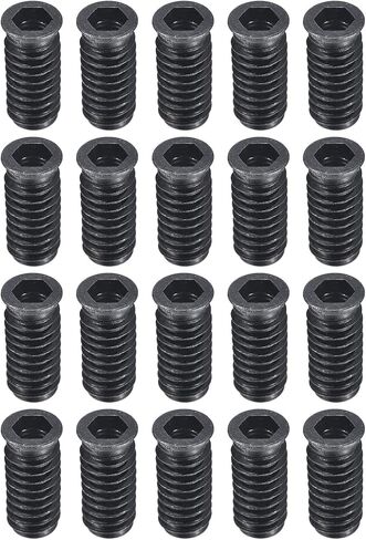uxcell 50Pcs Threaded Inserts, M6-1x17 Zinc Plated Carbon Steel Hex Socket Drive Screw-in Nut Threaded Inserts for Wood Working Tools and Accessories in Saudi Arabia