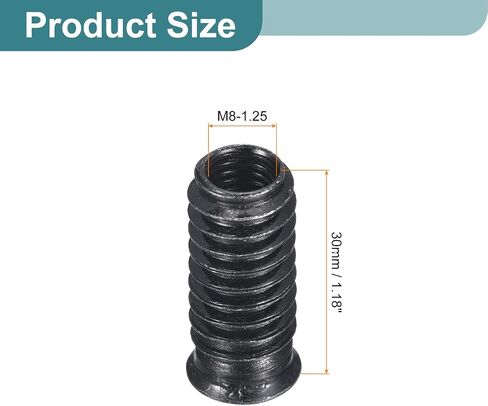 uxcell 50Pcs Threaded Inserts, M6-1x17 Zinc Plated Carbon Steel Hex Socket Drive Screw-in Nut Threaded Inserts for Wood Working Tools and Accessories in Saudi Arabia