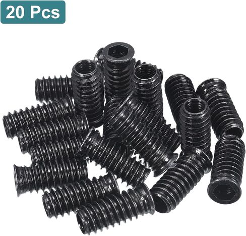 uxcell 50Pcs Threaded Inserts, M6-1x17 Zinc Plated Carbon Steel Hex Socket Drive Screw-in Nut Threaded Inserts for Wood Working Tools and Accessories in Saudi Arabia
