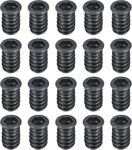 uxcell 50Pcs Threaded Inserts, M6-1x17 Zinc Plated Carbon Steel Hex Socket Drive Screw-in Nut Threaded Inserts for Wood Working Tools and Accessories in Saudi Arabia