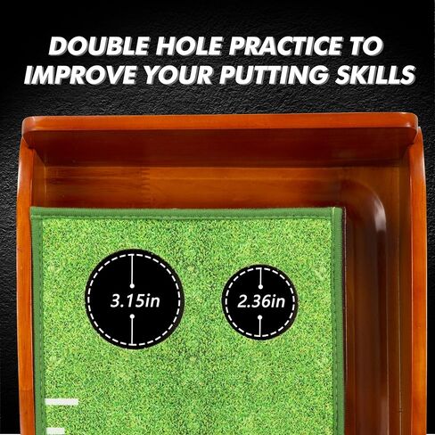 PGM Golf Putting Mat with Auto Ball Return - Indoor & Outdoor Crystal Velvet Putting Green - Distance Display for Precision - Portable, Foldable Golf Mats for Home, Office, and Backyard Practice in Kuwait