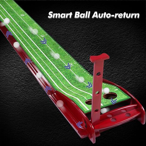 PGM Golf Putting Green Indoor | Crystal Velvet Putting Mat with Auto Ball Return System | Practice Golf Mats for Home, Office & Outdoor Use in Saudi Arabia