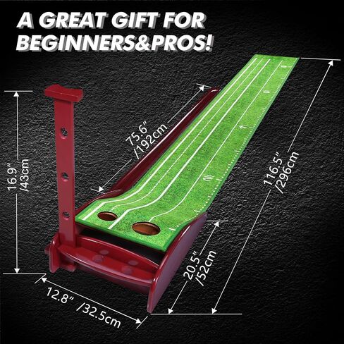 PGM Golf Putting Green Indoor | Crystal Velvet Putting Mat with Auto Ball Return System | Practice Golf Mats for Home, Office & Outdoor Use in Saudi Arabia