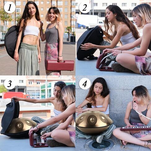 Hand Drum 22 Inches D Minor Kurd, 432Hz 10 Notes Hand Drum Instrument, Premium Steel Hand Drum for Adults(22 Inch 432Hz Gold) in Saudi Arabia
