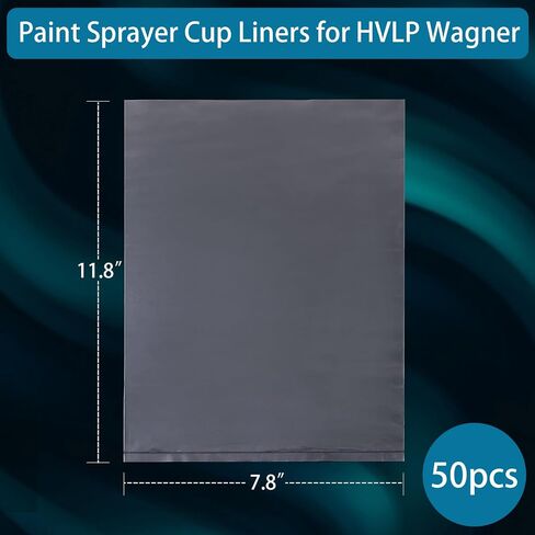 Paint Sprayer Cup Liners 50 Pcs Clear Spray Gun Bags Sprayer Cup Canister Liners for HVLP Wagner Paint Sprayer Parts Accessories Compatible with Most Spray Guns (7.8 x 11.8 Inch) in Saudi Arabia