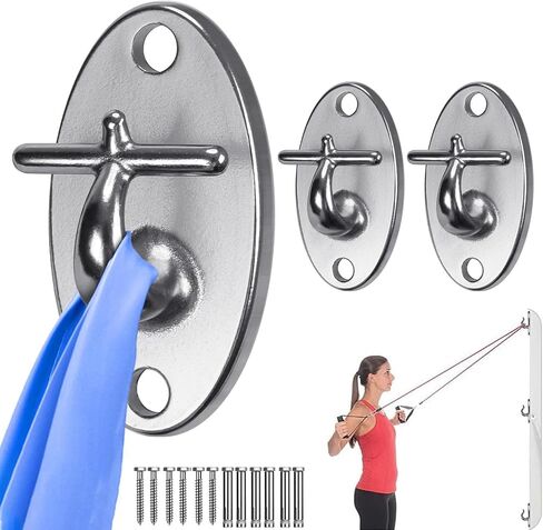 Resistance Band Wall Anchor Stainless Steel Workout Band Anchor 1000 lbs Capacity Wall Hooks for Exercise Band Hooks Workout Wall Mount Anchor Bracket for Suspension Training Exercise Band Hook in Saudi Arabia
