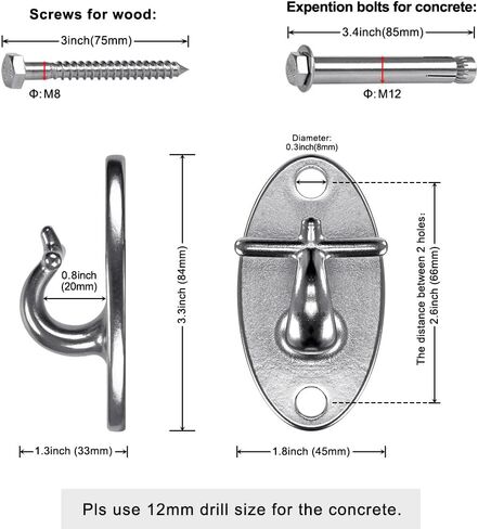 Resistance Band Wall Anchor Stainless Steel Workout Band Anchor 1000 lbs Capacity Wall Hooks for Exercise Band Hooks Workout Wall Mount Anchor Bracket for Suspension Training Exercise Band Hook in Saudi Arabia
