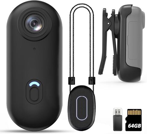 Action Mini Body Camera with Audio & Video Recording - 1080p Personal Civilian Wearable Small 64G Cam - Tiny Pocket Vlogging Portable Hands Free Worn POV Recorder - Travel Pets Baby Family in Saudi Arabia