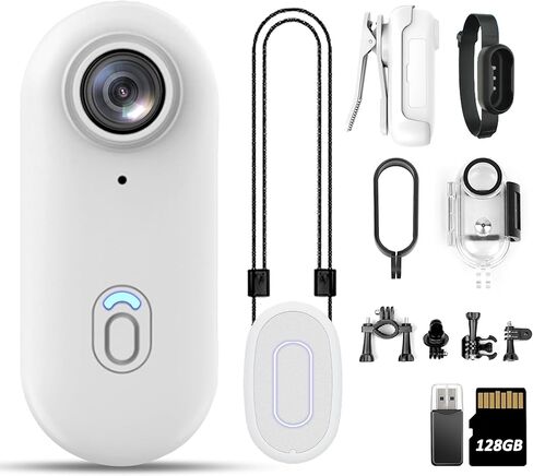 Action Mini Body Camera with Audio & Video Recording - 1080p Personal Civilian Wearable Small 64G Cam - Tiny Pocket Vlogging Portable Hands Free Worn POV Recorder - Travel Pets Baby Family in Saudi Arabia