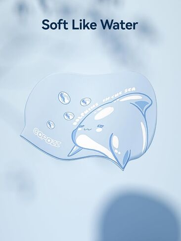 COPOZZ Kids Swim Caps, Silicone Comfy Bathing Cap Swimming Hat for Long and Short Hair in Kuwait