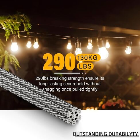 1/16 Wire Rope,1/16 Stainless Steel Wire Cable,Turnbuckles for Cables Wire,200ft 7×7 Strands Core Aircraft Cable with Turnbuckle Kit for String Light Hanging,Picture Wire Hanging,Fence Wire in Saudi Arabia