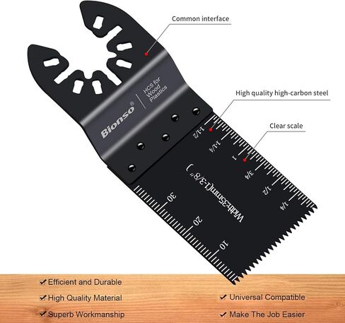 Bionso 55PCS Oscillating Saw Blades, Professional Universal Titanium Multitool Blades for Wood Plastics Metal, Quick Release Multi Tool Kits Fit Dewalt Ryobi Milwaukee Rockwell Fein Makita in Saudi Arabia