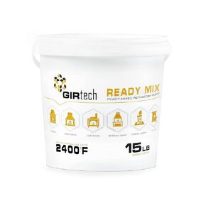 Refractory Cement Mortar 15 LB 2400F Degree High Temp Heat Resistant Liquid Mix for Repairing & Masonry, Fire Brick Lining Fire Pit, Fireplace, Kiln, Furnace, Forge