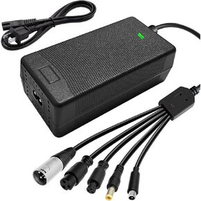 54.6V 2A Charger(5 in1 Plugs) Universal for 2A 54.6V/48V Li-ion Battery，Electric Bicycle Scooter e-Bike Battery Charger