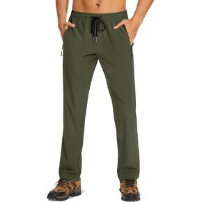 TACVASEN Mens Casual Pants Lightweight Quick Dry Stretch Water Resistant Joggers with Pockets Hiking Athletic Workout