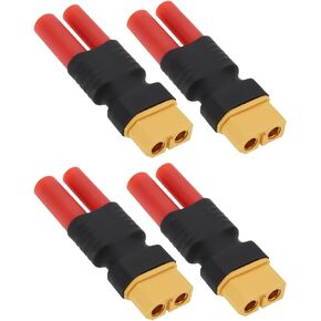 4pcs XT60 Female Head to HXT4 4mm Banana Plug HXT4 Banana Bullet Connector Adapter 55mm RC Cars Battery Adapter Converter for Drones Batteries