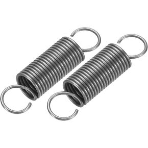 PATIKIL Extension Spring, 2pcs Wire Diameter 0.08", OD 0.6", Free Length 10.2" Spring Steel Dual Hook Tension Springs for Lawn Tractor Home Repairs DIY, Grey
