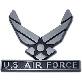 Elektroplate Officially Licensed U.S. Air Force Wings Chrome Auto All Metal Emblem for Cars, Trucks, and All Auto | Universal Fit at 3" x 3.4" | Weatherproof
