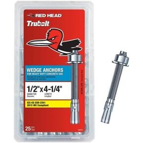 Red Head 1/2 in. x 4-1/4 in. Wedge Anchor 25CT