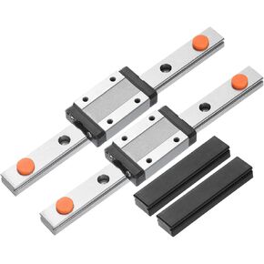 uxcell قطعتان MGN12 150 مم سكة توجيه خطية مع قطعتين MGN12H حامل كتلة حمل من الفولاذ وقطعتين من البلاستيك دليل خطي صغير MGN12 للطابعات ثلاثية الأبعاد DIY وآلة CNC، أسود in Kuwait