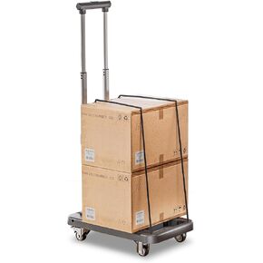 Small Folding Hand Truck, Foldable Dolly Cart with 4 Wheels, No Assembly Required, Luggage Cart with Bungee Cords, Trolley Cart, Utility Cart with Adjustable Handle for Airport Travel, Moving, Office