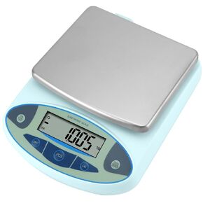 QWORK Lab Scale 5000gx0.01g, High Precision Digital Weighing Scale - 0.01g Accuracy, 8 Ranges (200g-5000g), Stainless Steel Pan