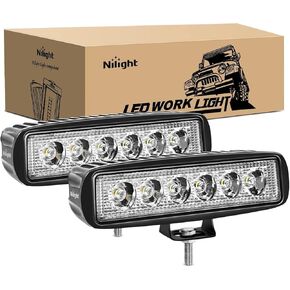 Nilight Marine LED Pods Navigation Lights 2PCS 54W Blue White Flood Beam Ponton Boat Deck Dock Lights for Night Fishing T-top Stern Yacht Kayak Port Sailboat Trucks Tractors