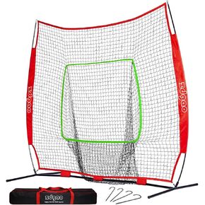 Zdgao 7×7ft Baseball Softball Practice Net- Portable Baseball Net for Batting, Hitting, Pitching Come with Carry Bag, Training for Players of Any Skill Level - Easy Setup