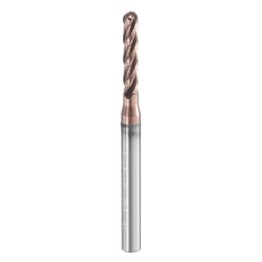 HARFINGTON Ball Nose End Mill 4 Flute 3/32" Diameter 1/8" Shank Tungsten Carbide TIN Coated Spiral CNC Router Bits 1/2" Cutting Length Single End Ball for Engrave Carving Machine Tools