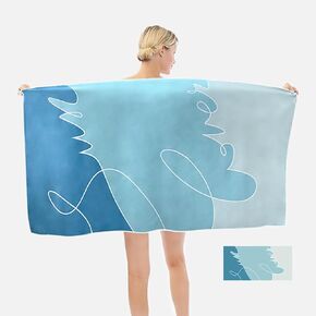 Microfiber Beach Towel, Suitable for Beaches, Pools, Camping, and bathrooms. A Must-Have for Portable Outdoor Swimming and Bathing, Measuring 60 x 30 inches. (Summer Red)