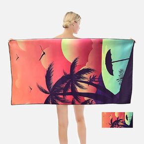 منشفة الشاطئ المصنوعة من الألياف الدقيقة، مناسبة للشواطئ وحمامات السباحة والتخييم والحمامات. يجب اقتناؤه للسباحة والاستحمام المحمول في الهواء الطلق، بقياس 60 × 30 بوصة. (الصيف الأحمر) in Kuwait