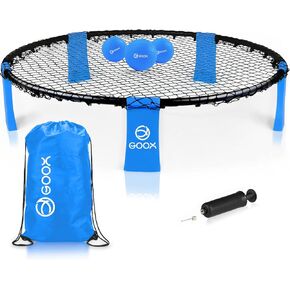GOOX Outdoor Beach Ball Games with Carrying Bag, 3 Balls, Net and Strip Light (ONLY for Light Up Set)- Played Outdoors, Indoors, Beach, Lawn, Yard and Park