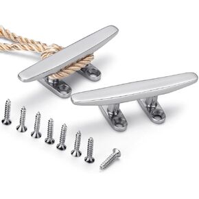 Boat Cleat Open Base Boat Cleat, Dock Cleat All 316 Stainless Steel Boat Mooring Accessories, Free Installation Accessories Screws(4/5 /6/8 inch)