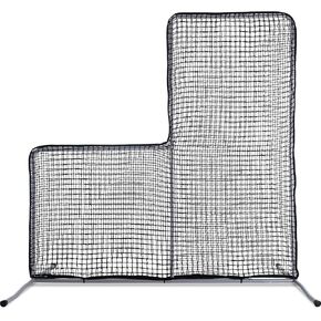 Kapler L Screen Baseball Pitching Protective Screen, 7X7FT Baseball Softball Pitcher Safety Protective L Screen (Black Net).