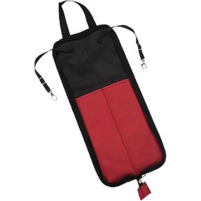Drum Stick Case with Hook, Drumstick Storage Hanging Bag Portable Mallets Handbag with Handle Drum Stick Bag Drumsticks Bag Drum Stick Holder for Mallets Storage Hanging Bag Drum Accessories(Red)