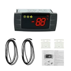 Temperature Controller XR06CX-4N1F1 Fit Commercial Refrigerators/Freezer 120V 50-60Hz Replace for Dixell Programmable Temperature Controller with Temperature Sensing Probe